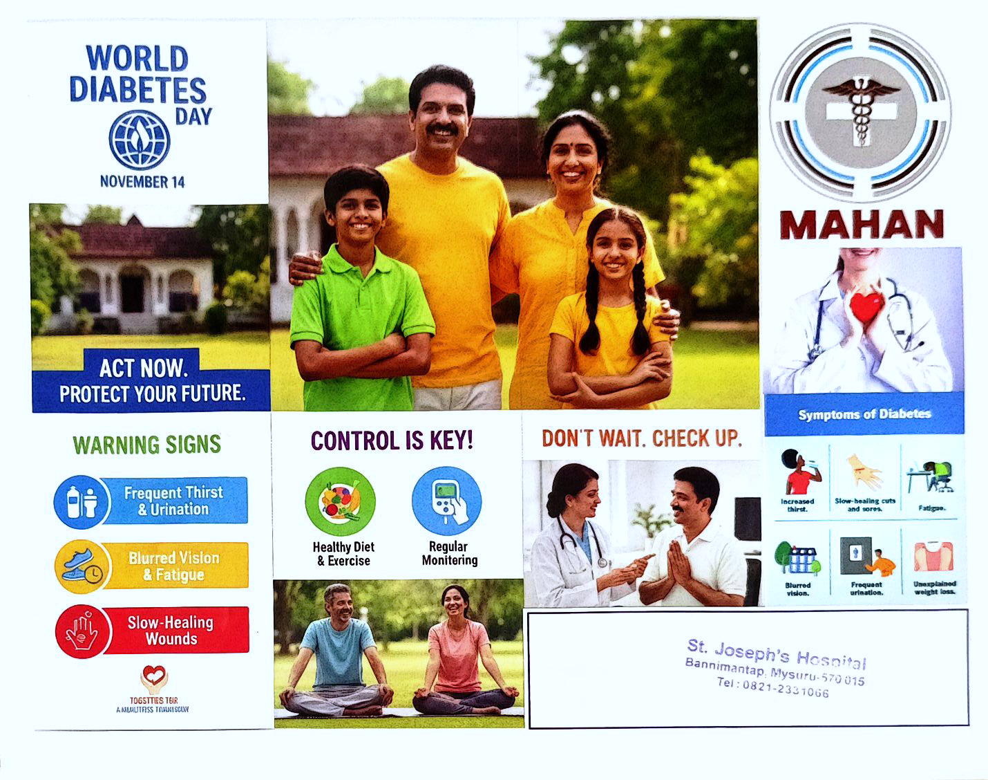 World Diabetes Day Health Camp at Bannimantap Ground